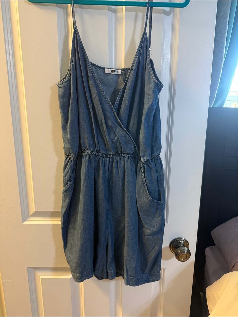 Ci Sono Light Blue Denim Romper